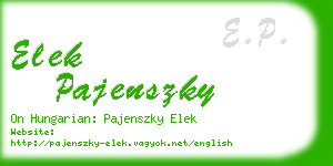 elek pajenszky business card